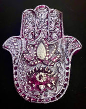 Load image into Gallery viewer, Hamsa Wall plaque 8 x 7 cm purple