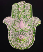 Load image into Gallery viewer, Hamsa Wall plaque 8 x 7 cm Green
