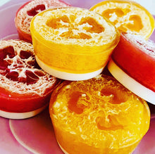 Load image into Gallery viewer, Wild orange ๐ loofa soap with Shea butter moisturising base