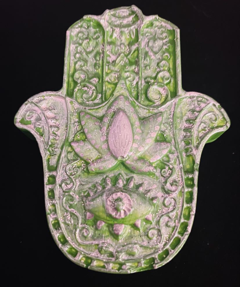 Hamsa Wall plaque 8 x 7 cm Green