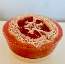 Load image into Gallery viewer, Wild strawberry 🍓 loofa soap with moisturising Shea butter base
