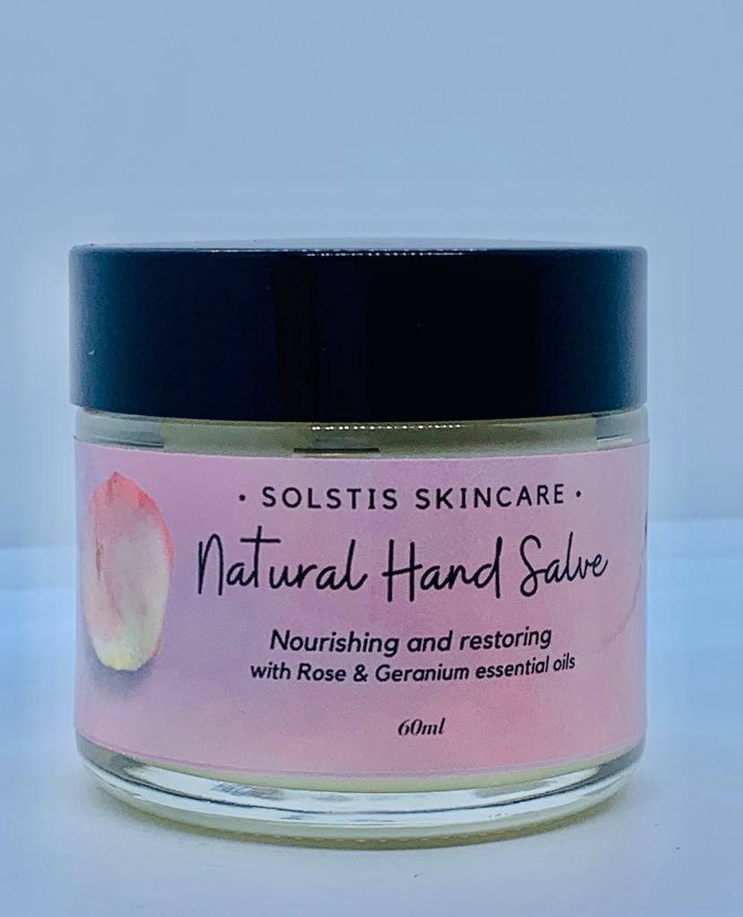 Rose & Geranium hand salve with shea butter, rose hip and argan oil