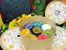 Load image into Gallery viewer, Litha - turmeric soap with chamomile yarrow and calendula oil and marigold petals

