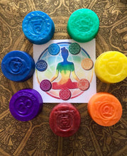 Load image into Gallery viewer, Full set of 7 Chakra crystal soaps

